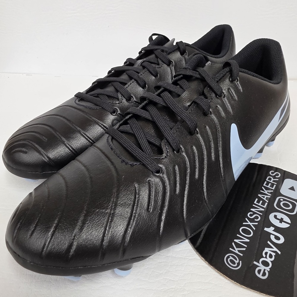 Nike Tiempo Legend 10 Club Black Blue Soccer Cleats DV4344-003 Men's Size 10